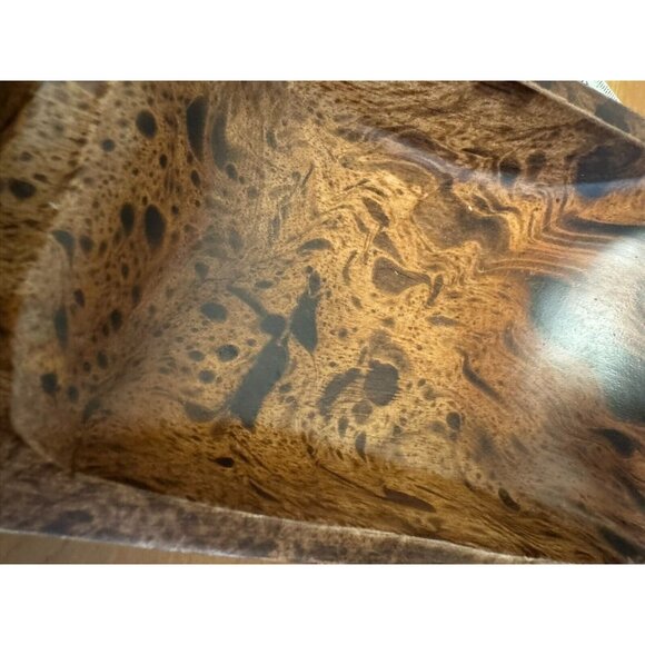 3 Compartment Hand Carved Mango Wood Serving Decorative Bowl Made in Thailand - Picture 7 of 8